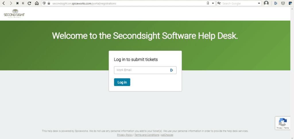 Secondsight software help desk image